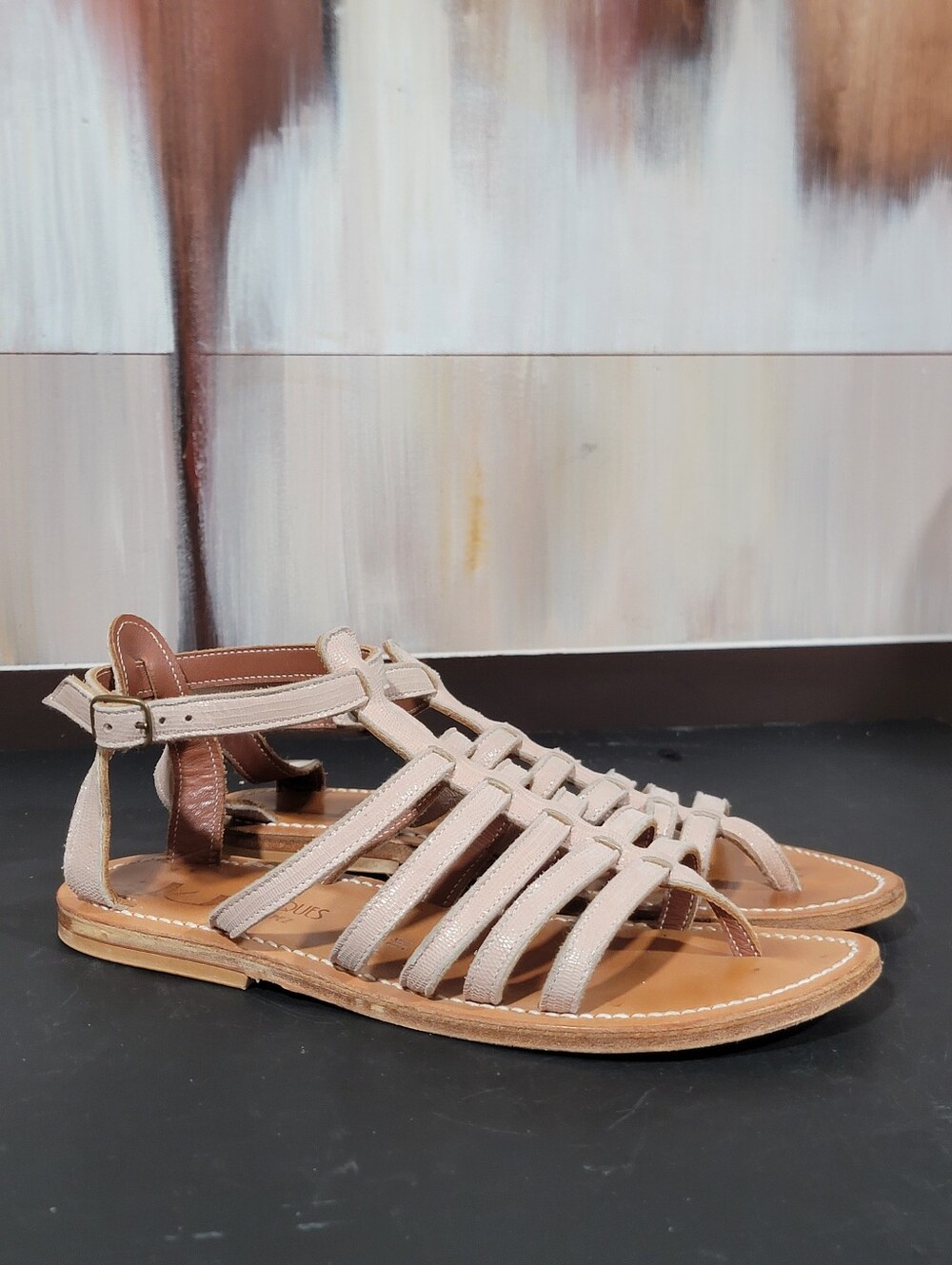 Doen Beige Strappy Gladiator Sandals